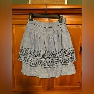 Blue Embroidered Women's Skirt